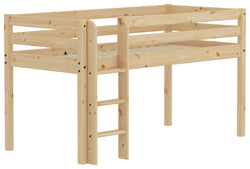 Flexa CLASSIC Halbhochbett - Kiefer natur / B: 110.0 cm x T: 210.0 cm x H: 120.0 cm