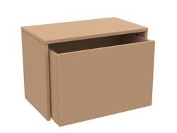 DOTS Panca portaoggetti latte 60x35x42cm - cappuccino / L: 60.0 cm x P: 35.0 cm x A: 42.0 cm