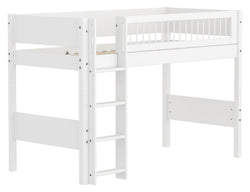 Flexa WHITE Mittelhochbett - Weiss / B: 109.0 cm x T: 210.0 cm x H: 143.0 cm