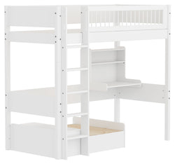 Flexa WHITE Hochbett - Weiss / B: 109.0 cm x T: 210.0 cm x H: 184.0 cm