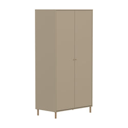 SAGA Wardrobe oat w oak knobs and legs - Avoine / L: 100.0 cm x P: 55.0 cm x H: 200.0 cm
