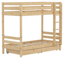 CLASSIC Bunk bed with drawers raw - Nature / L: 110.0 cm x P: 210.0 cm x H: 154.0 cm