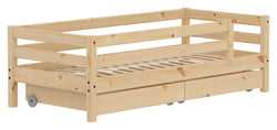 CLASSIC Bed Safty Rail 3/4 2 drws. raw - Nature / L: 100.0 cm x P: 210.0 cm x H: 67.0 cm