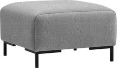 BROSCH Tissu Poem - Tabouret - L : 70,0 cm x P : 70,0 cm x H : 43,0 cm / Gris clair