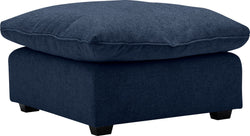 NOACK Tessuto Berga Divano/Pouf - Blu scuro / Pouf - L: 86,0 cm x P: 86,0 cm x A: 49,0 cm