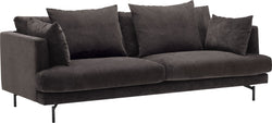MARTENS Tissu Danny - Canapé 3 places - L : 217 cm x P : 100 cm x H : 84 cm / Anthracite