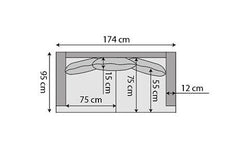 MALIN St Berga - Grau / B: 176.0 cm x T: 95.0 cm x H: 79.0 cm