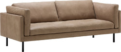BOVINA in pelle Nevada - Taupe / L: 210,0 cm x P: 94,0 cm x A: 79,0 cm
