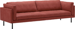 BOVINA Divano a 3.5 posti - Rosso / L: 240.0 cm x P: 94.0 cm x A: 79.0 cm