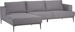 Divano ELANO in tessuto Neve - Angolo a sinistra - L: 277,0 cm x P: 162,0 cm x A: 87,0 cm / Grigio scuro