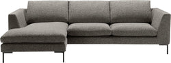Divano NEWTON in tessuto Sneak - Angolo a sinistra - L: 250,0 cm x P: 155,0 cm x A: 80,0 cm / Grigio