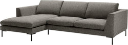 Canapé NEWTON en tissu Sneak - angle gauche - L : 250,0 cm x P : 155,0 cm x H : 80,0 cm / Gris