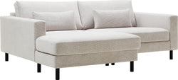 Canapé d'angle GATIS en tissu Aragon - Gris clair / L : 232 cm x P : 187 cm x H : 90 cm (configuration à gauche)