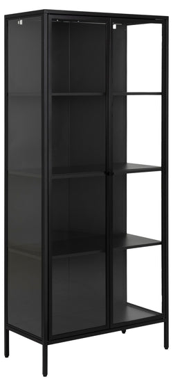 JAXTON Vitrine - Schwarz / B: 80.0 cm x T: 40.0 cm x H: 180.0 cm