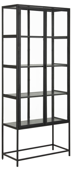 Vitrine JEREMY - Cendre / L: 77.0 cm x P: 35.0 cm x H: 185.6 cm
