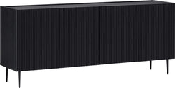 ILVI Sideboard - Schwarz / B: 180.0 cm x T: 45.0 cm x H: 77.3 cm