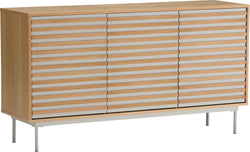 Buffet LINE - L : 140,0 cm x P : 40,0 cm x H : 75,0 cm / Gris / Marron