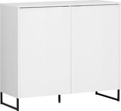 CAITLYN Scarpiera2Port bia, piedi met ne - Bianco / Nero / L: 100.0 cm x P: 39.0 cm x A: 90.0 cm