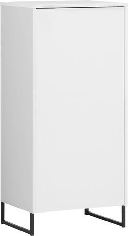 CAITLYN Schuhschr.1 Türe ws, Füs Met sz - Weiss / Schwarz / B: 50.0 cm x T: 39.0 cm x H: 110.0 cm