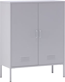 MIKO sidecabinet metallightgrey85x40x110 - Hellgrau / L: 85.0 cm x P: 40.0 cm x H: 110.0 cm