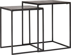 LADINA Beistelltisch - Schwarz / B: 40.0 cm x T: 40.0 cm x H: 50.0 cm