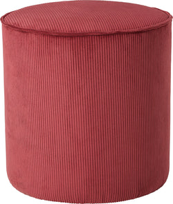 Tabouret MIRAY en velours côtelé, bordeaux - Bordeaux / Hauteur : 44,5 cm