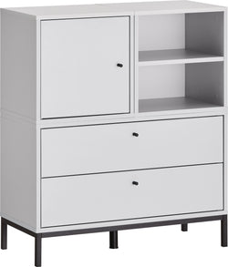 FINJA Kommode - Perlgrau / B: 80.0 cm x T: 36.0 cm x H: 92.5 cm