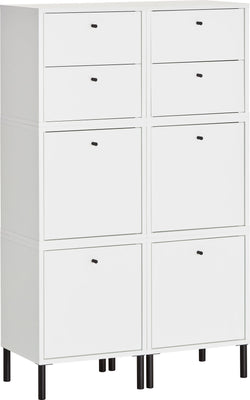 FINJA Highboard - Weiss / B: 80.0 cm x T: 36.0 cm x H: 132.0 cm