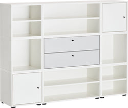 Buffet haut FINJA - Gris / Blanc / L: 160.0 cm x P: 36.0 cm x H: 123.0 cm