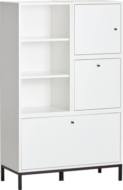 FINJA Highboard - Weiss / B: 80.0 cm x T: 36.0 cm x H: 132.5 cm