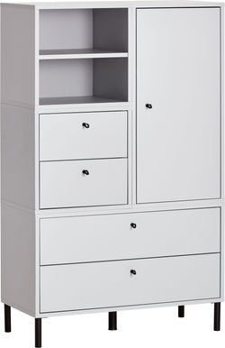 FINJA Highboard - Perlgrau / B: 80.0 cm x T: 36.0 cm x H: 132.0 cm