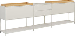 Buffet SEVEN - Gris / Marron / L: 246.4 cm x P: 39.0 cm x H: 80.0 cm