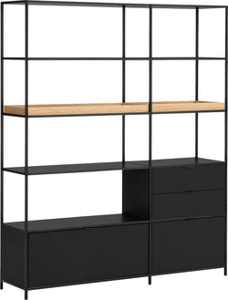 SEVEN Etagère - Anthracite/Chêne / L: 154.8 cm x P: 39.0 cm x H: 189.0 cm