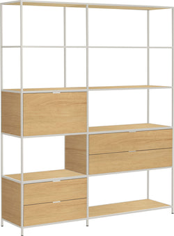 SEVEN Regal - Eiche furniert / B: 154.8 cm x T: 39.0 cm x H: 189.0 cm
