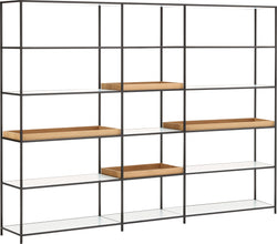 SEVEN Etagère - Blanc / Chêne / L: 246.4 cm x P: 39.0 cm x H: 189.0 cm