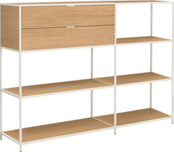 SEVEN Highboard - Grau / Braun / B: 154.8 cm x T: 39.0 cm x H: 116.0 cm