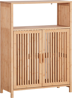 TED II Regal 2Türen Bambus 75x33xH102.5 - B: 75.0 cm x T: 33.0 cm x H: 102.5 cm / Natur