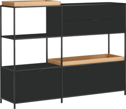 SEVEN Etagère - Anthracite/Chêne / L: 154.8 cm x P: 39.0 cm x H: 122.5 cm