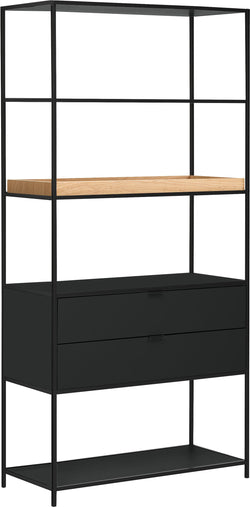 SEVEN Regal - Anthrazit/Eiche / B: 93.2 cm x T: 39.0 cm x H: 189.0 cm