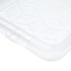 Boîte de rangement EVO avec couvercle - Transparente / L : 17,5 cm x P : 27,5 cm x H : 1,6 cm