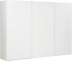 MODUL Armoire à portes coulissantes - Blanc / L: 303.0 cm x P: 65.0 cm x H: 220.0 cm