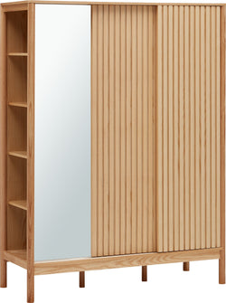 FRANCOISE Armoire - Cendre / L: 135.0 cm x P: 55.0 cm x H: 180.0 cm