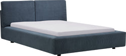 Letto imbottito MATHIEU - Blu / L: 140,0 cm x P: 200,0 cm