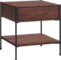 MALA Nachttisch - Nussbaum / B: 40.0 cm x T: 40.0 cm x H: 43.0 cm