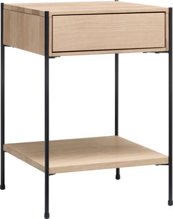 MALA Nachttisch - Eiche weiss / B: 40.0 cm x T: 40.0 cm x H: 59.0 cm