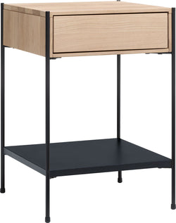 MALA Nachttisch - Eiche weiss / B: 40.0 cm x T: 40.0 cm x H: 59.0 cm