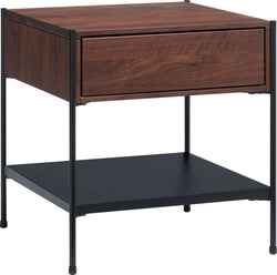 MALA Nachttisch - Nussbaum / B: 40.0 cm x T: 40.0 cm x H: 43.0 cm