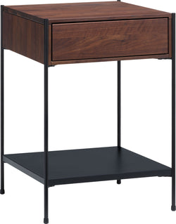 MALA Nachttisch - Nussbaum / B: 40.0 cm x T: 40.0 cm x H: 59.0 cm