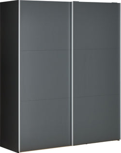 MODUL Schwebetürenschrank - Anthrazit / B: 152.0 cm x T: 65.0 cm x H: 195.0 cm