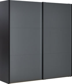 MODUL Schwebetürenschrank - Anthrazit / B: 202.0 cm x T: 65.0 cm x H: 220.0 cm